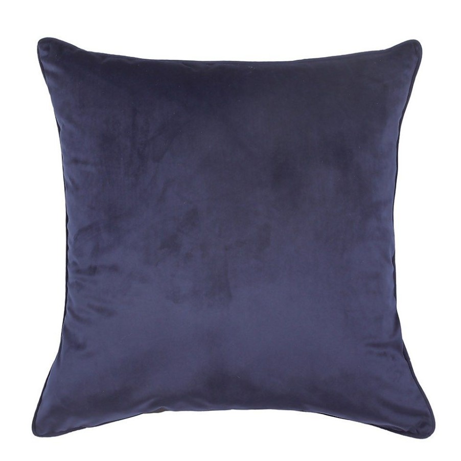 Homebase Cushions | Large Plain Velvet Cushion - Midnight Navy - 58X58Cm