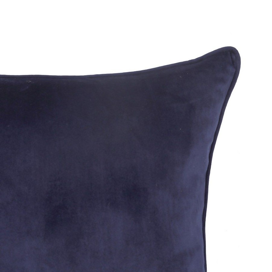 Homebase Cushions | Large Plain Velvet Cushion - Midnight Navy - 58X58Cm