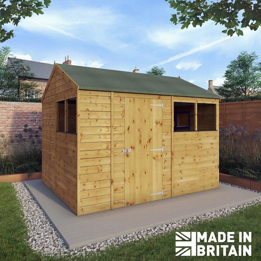 Homebase Garden Sheds | Mercia 10Ft X 8Ft Premium Shiplap Reverse Apex Shed