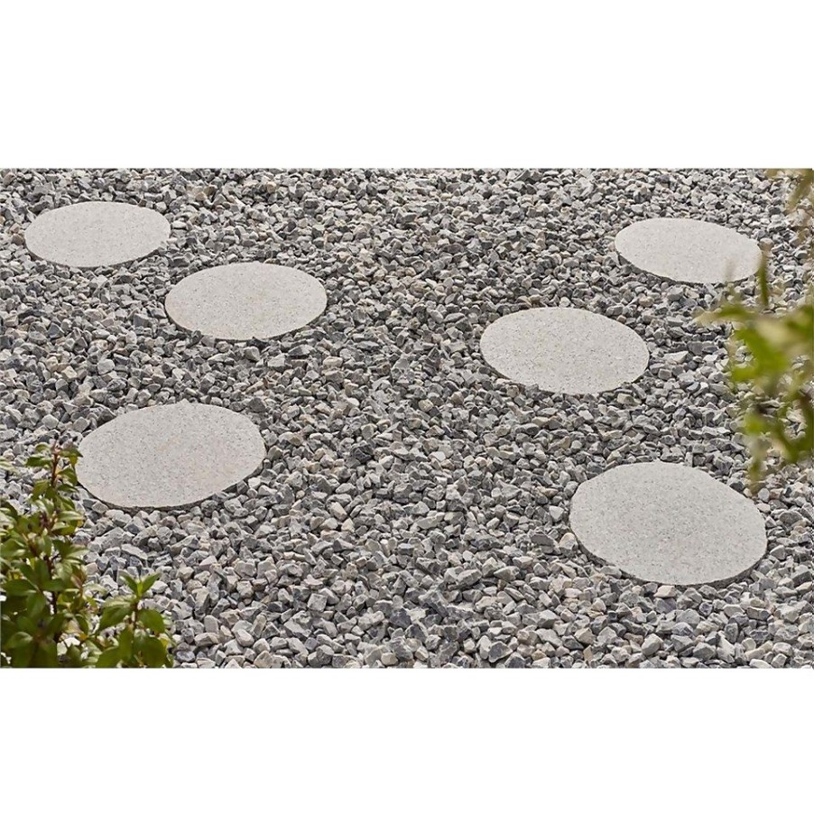 Homebase Paving Stones & Slabs | Stylish Stone Granite Stepping Stone 300Mm - Light Grey