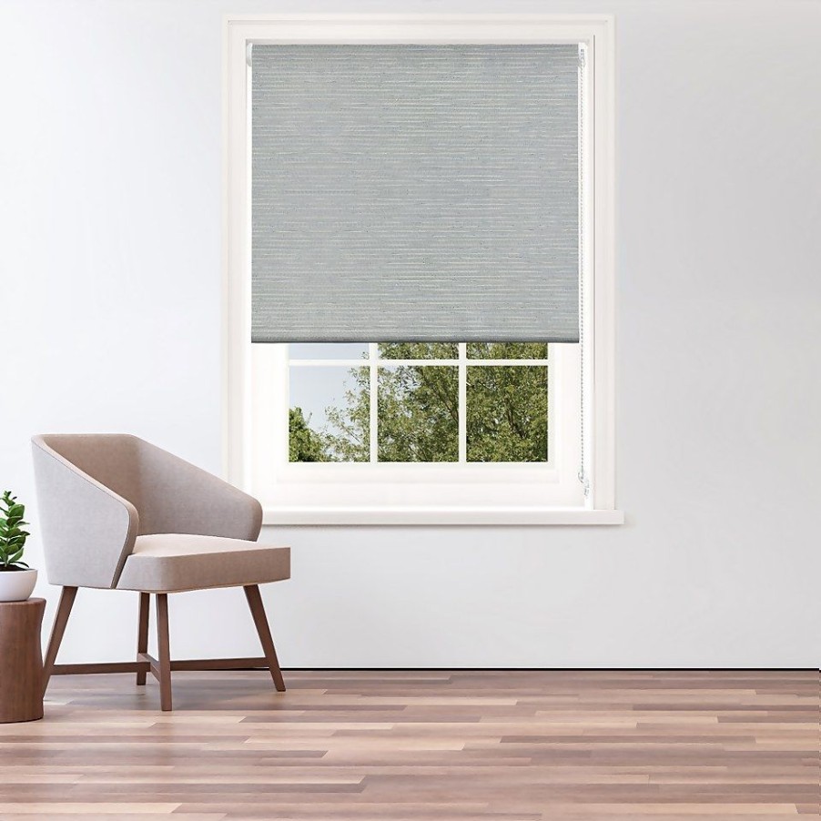 Homebase Storage & Home Deals | Textured Stripe Grey Blackout Roller Blind - 60Cm