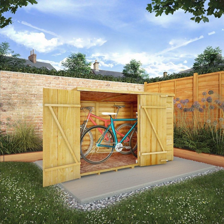 Homebase Garden Storage | Mercia 6 X 4Ft Overlap Pent Bike Shed - Incl. Installation