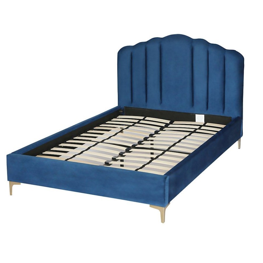 Homebase Beds | Sophia Scallop Double Bed - Navy