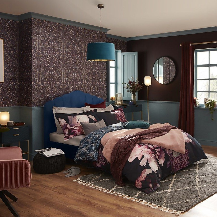 Homebase Beds | Sophia Scallop Double Bed - Navy