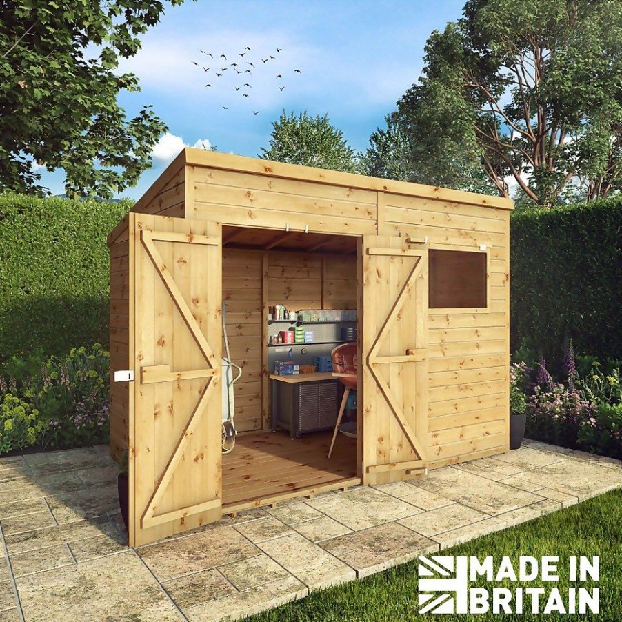 Homebase Garden Sheds | Mercia 10Ft X 8Ft Premium Shiplap Pent Shed - Including Installation