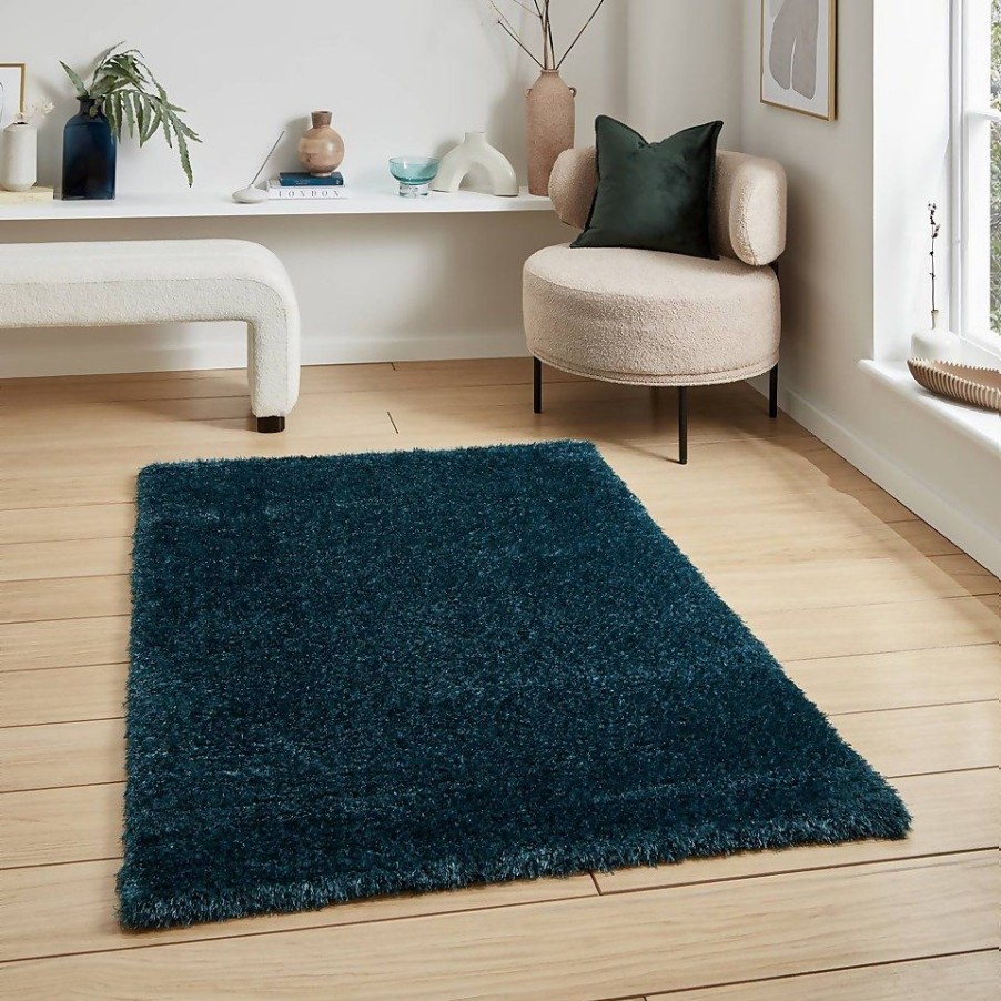 Homebase Rugs | Ivy Shaggy Rug - Teal - 120X170Cm