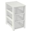 Homebase Storage Containers | Linea Mini 3 Drawer Storage Tower - White