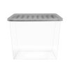 Homebase Storage Containers | 80L Storage Box With Clear Base And Grey Lid