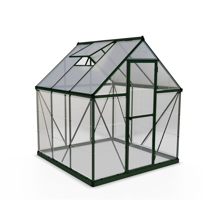 Homebase Greenhouses | Palram Canopia Hybrid 6 X 6Ft Green Greenhouse