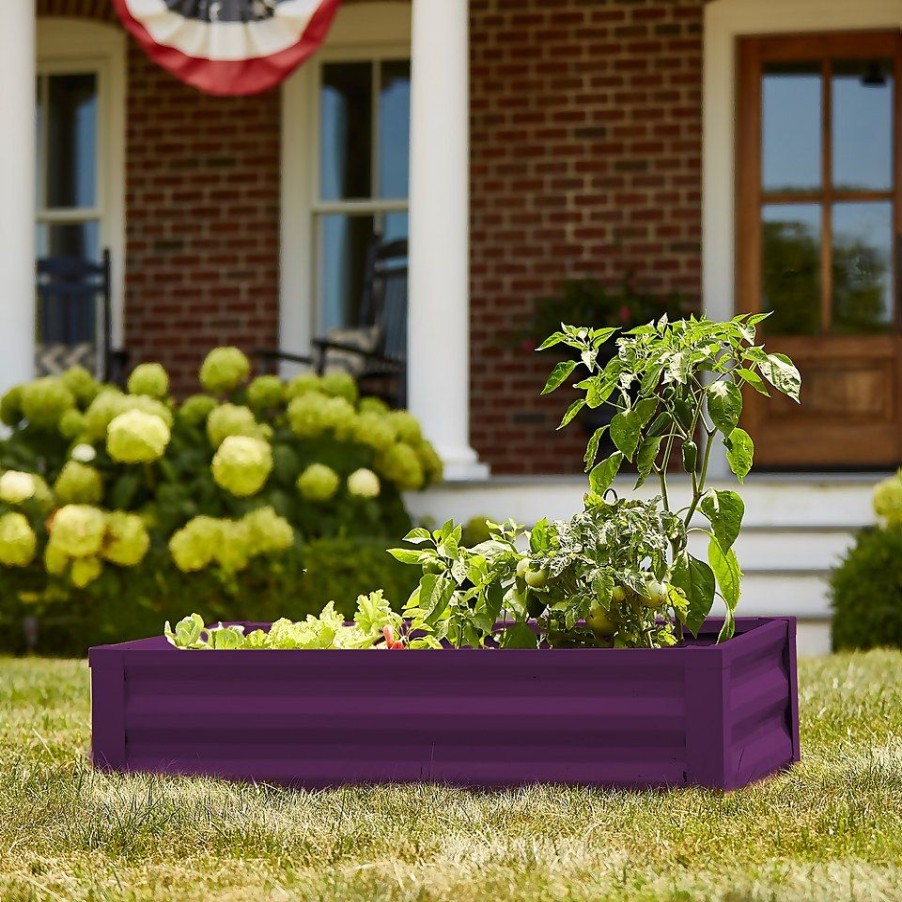 Homebase Garden Planters | Panacea Steel Raised Garden Planter - Purple