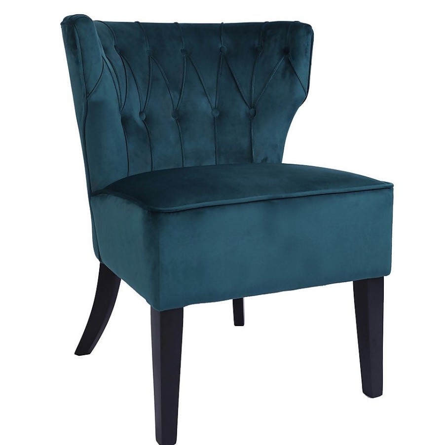 Homebase Chairs | Sadie Velvet Accent Chair - Aegean Blue