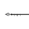 Homebase Curtain Poles & Tracks | Black Extendable Curtain Pole With Cage Finial - 170-300Cm (Dia 25/28Mm)