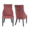 Homebase Dining Room Furniture | Annabelle Velvet Chairs - Set Of 2 - Rose