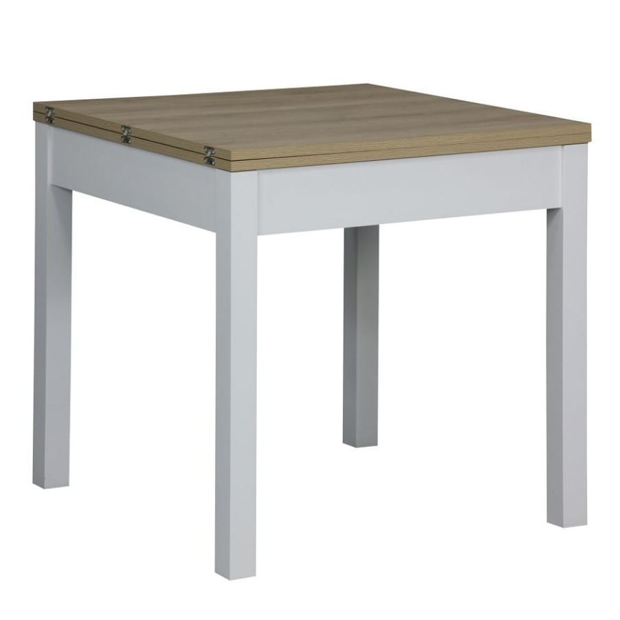 Homebase Dining Room Furniture | Patton 4-6 Seater Extending Dining Table - White Oak Effect