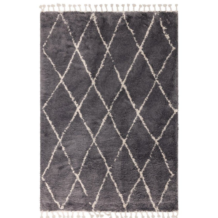 Homebase Rugs | Moroccan Diamond Rug - Charcoal - 120X170Cm