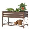 Homebase Garden Planters | Panacea Steel Raised Garden Planter With Stand - Brown