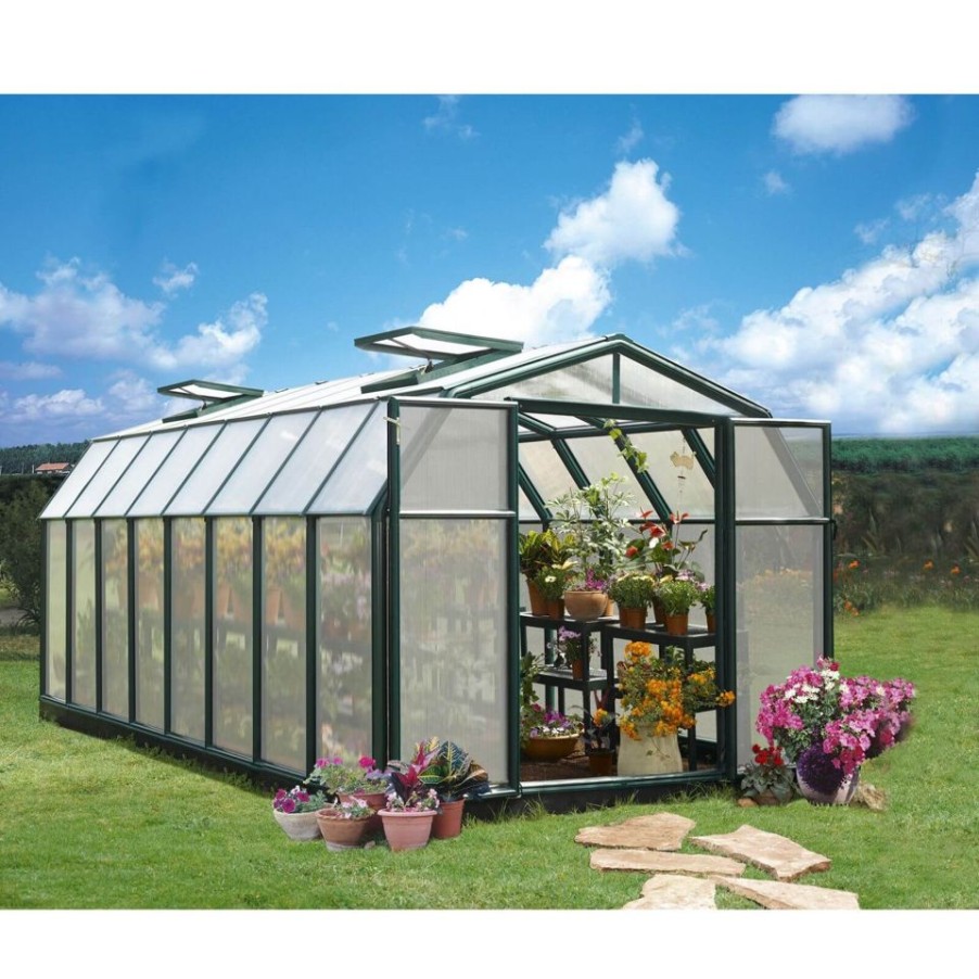 Homebase Greenhouses | Palram 8 X 16Ftcanopia Hobby Gardener Greenhouse - Green