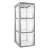 Homebase Storage Containers | Small 3 Drawer Storage Tower - Grey