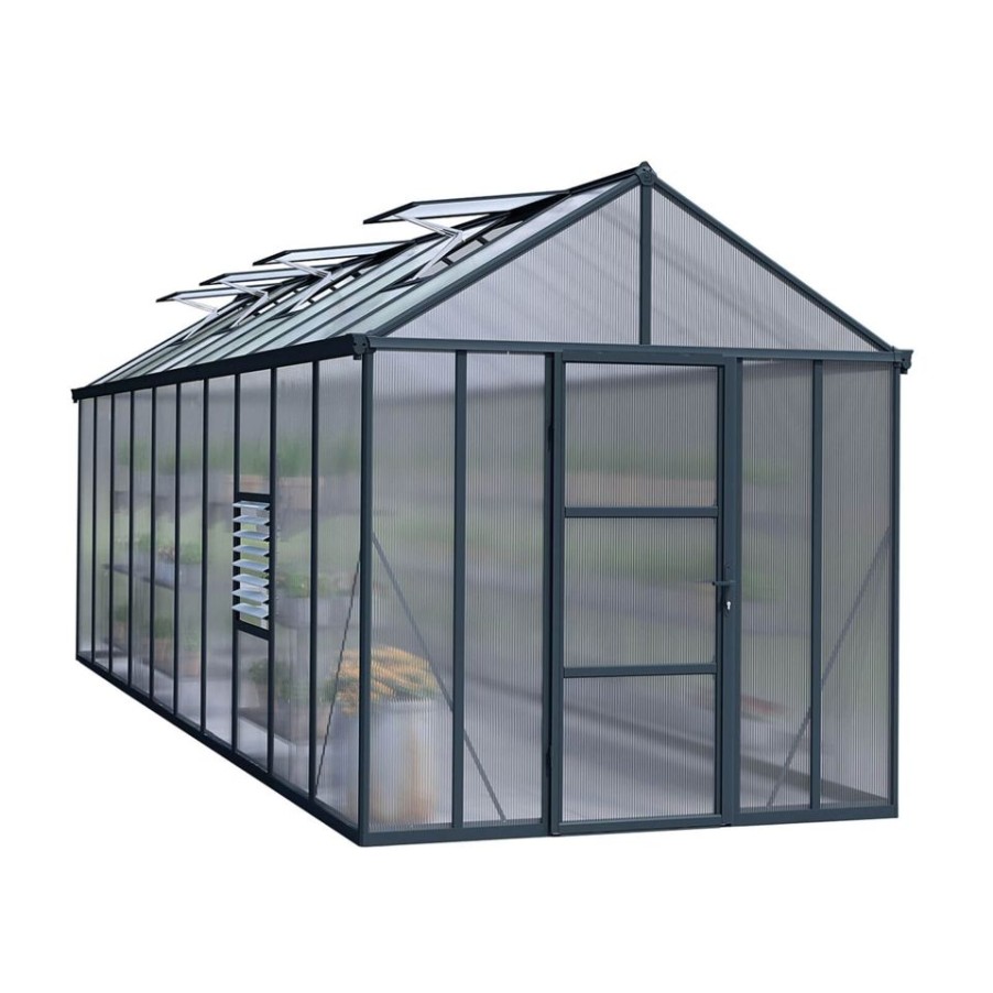 Homebase Greenhouses | Palram - Canopia Glory Greenhouse 8X20 Grey