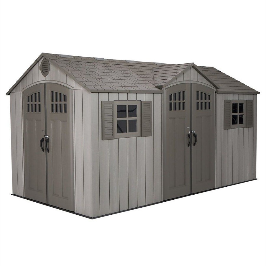 Homebase Garden Sheds | Lifetime 15 X 8Ft Rough Cut Dual Entry Outdoor Storage Shed - Installation Included