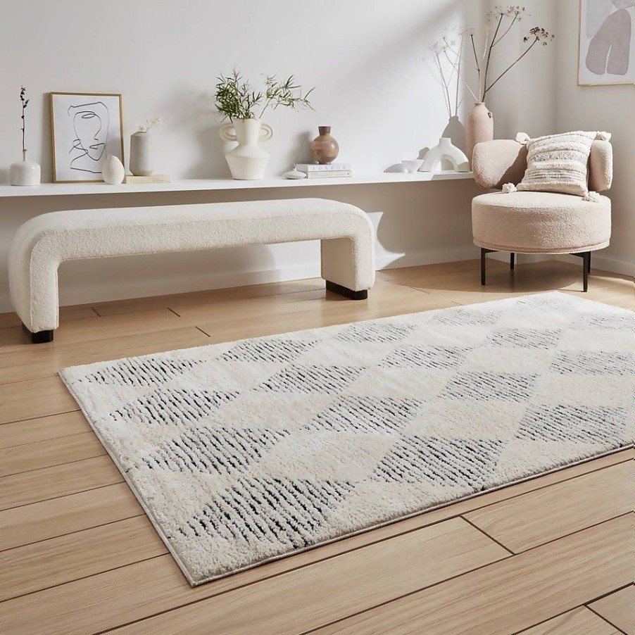 Homebase Rugs | Ivar Diamond Rug - Grey - 160X230Cm