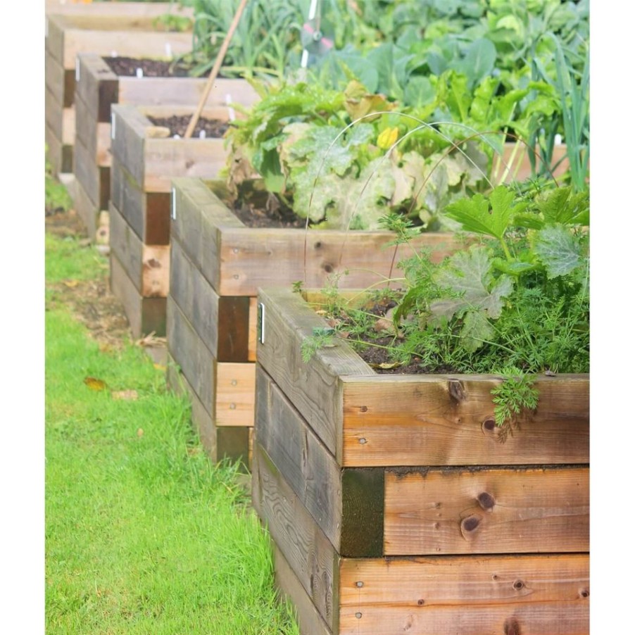 Homebase Garden Planters | Metsa Wood Green Sleeper 100 X 200 X 1200Mm