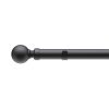 Homebase Curtain Poles & Tracks | Black Fixed Eyelet Curtain Poles With Ball Finial- 180Cm (Dia 28Mm)