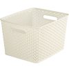 Homebase Storage Containers | Curver My Style Large Rectangular Plastic Storage Basket - Vintage White - 18L