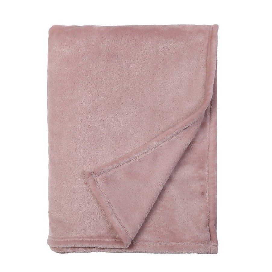 Homebase Bedspreads And Throws | Fleece Throw 150X200Cm - Blush