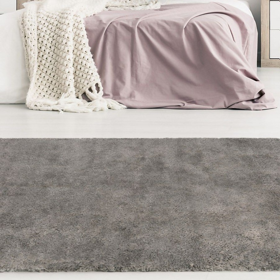 Homebase Rugs | Soft Washable Rug - Grey - 140X200Cm