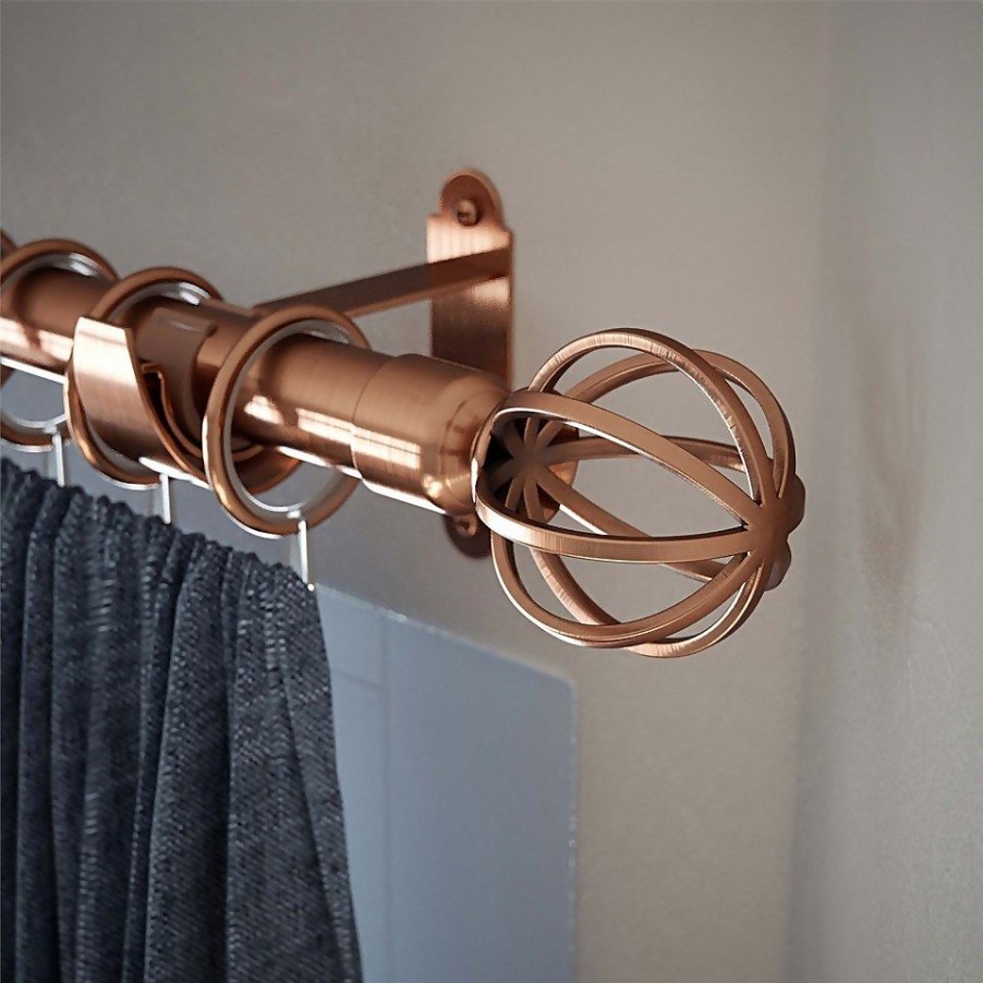 Homebase Curtain Poles & Tracks | Rothley Baroque 25Mm Cage Orb Curtain Pole Finials (Pair) - Antique Copper