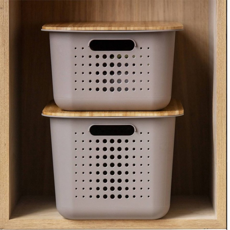 Homebase Clothes Storage | Smartstore 13L Wardrobe Basket - Taupe