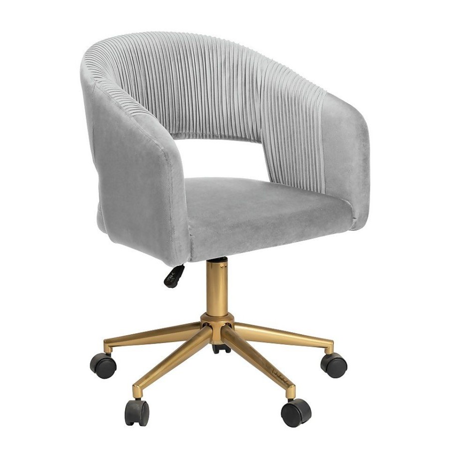 Homebase Office Furniture | Georgette Pleated Office Chair - Grey