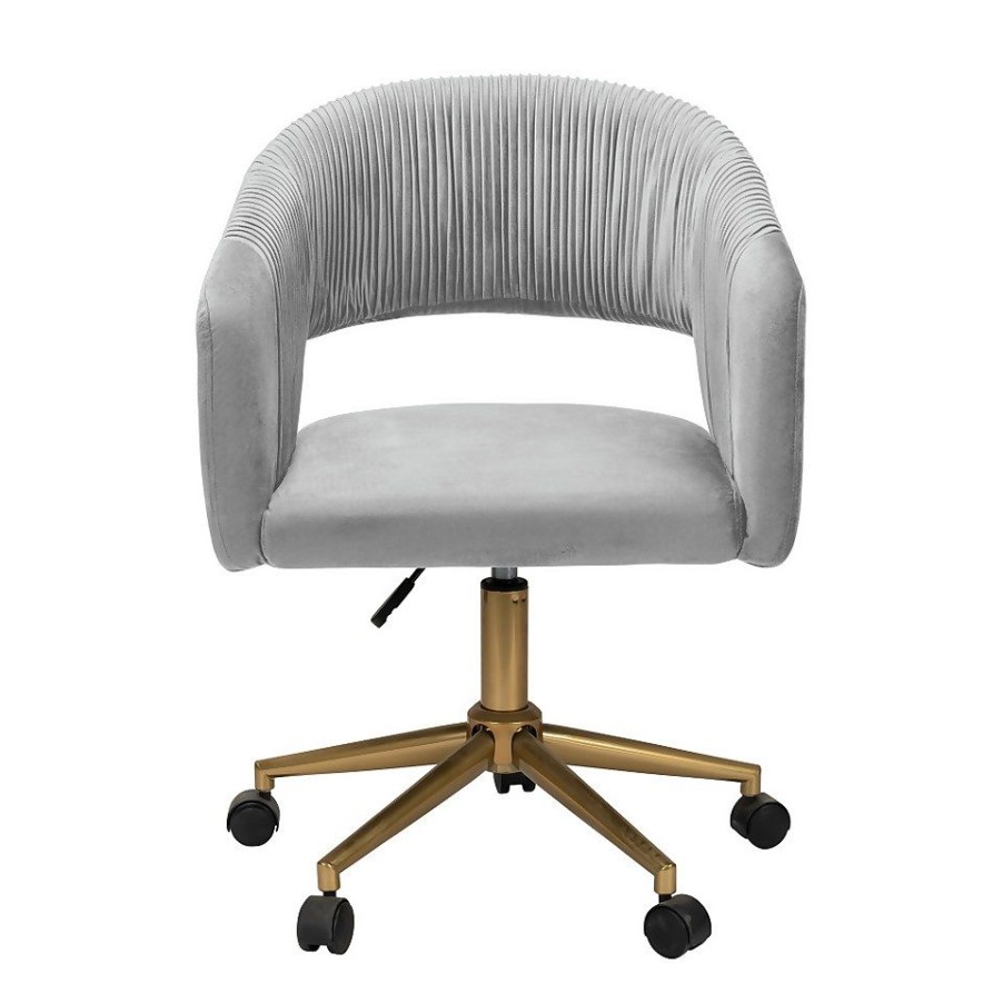 Homebase Office Furniture | Georgette Pleated Office Chair - Grey