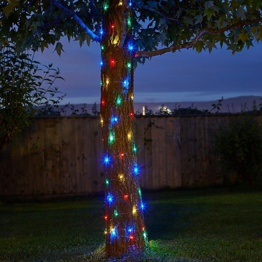 Homebase Solar Garden Lights | 100 Multicoloured Firefly String Lights