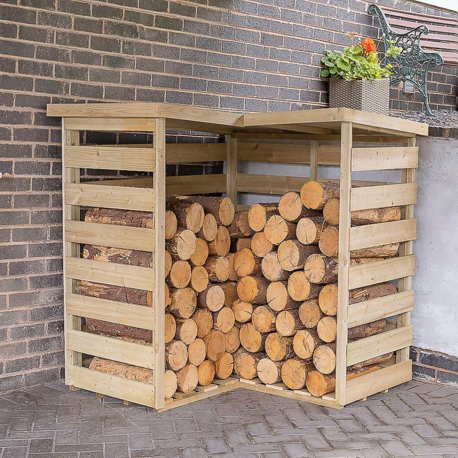 Homebase Garden Storage | Corner Log Store (Home Delivery)