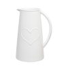 Homebase Ornaments & Vases | Ceramic Jug With Embossed Heart - White