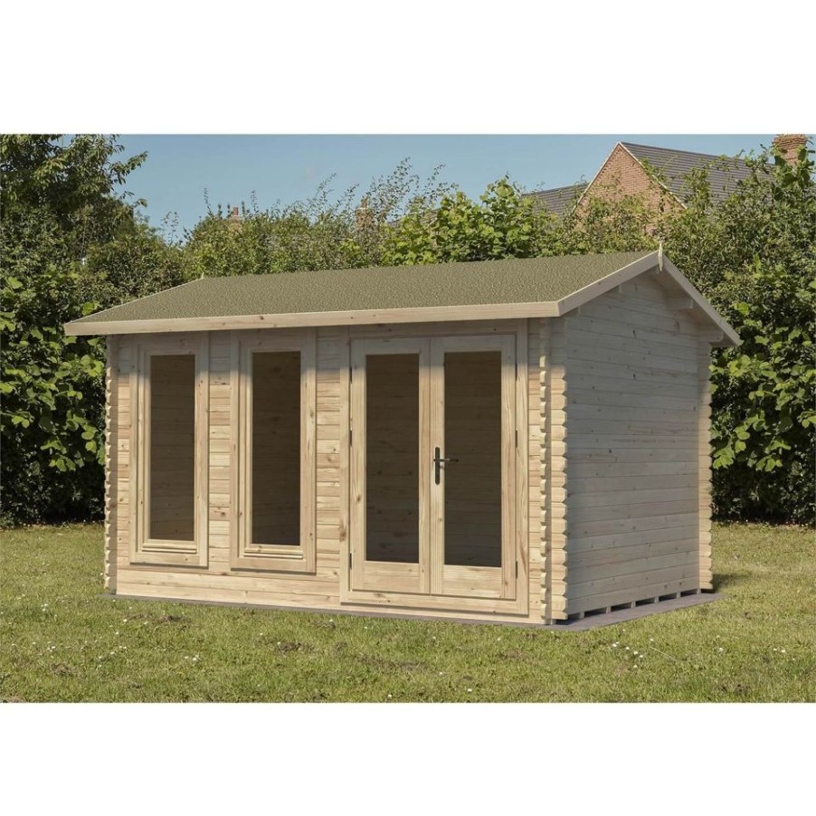 Homebase Garden Buildings | Chiltern 4.0M X 3.0M Log Cabin Single Glazed 24Kg Felt, No Underlay