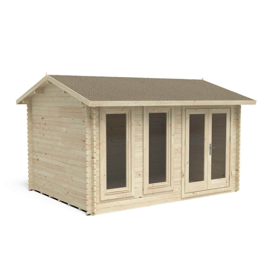 Homebase Garden Buildings | Chiltern 4.0M X 3.0M Log Cabin Single Glazed 24Kg Felt, No Underlay