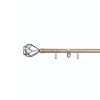 Homebase Curtain Poles & Tracks | Antique Brass Extendable Curtain Pole With Polly Finial - 120-210Cm (Dia 16/19Mm)