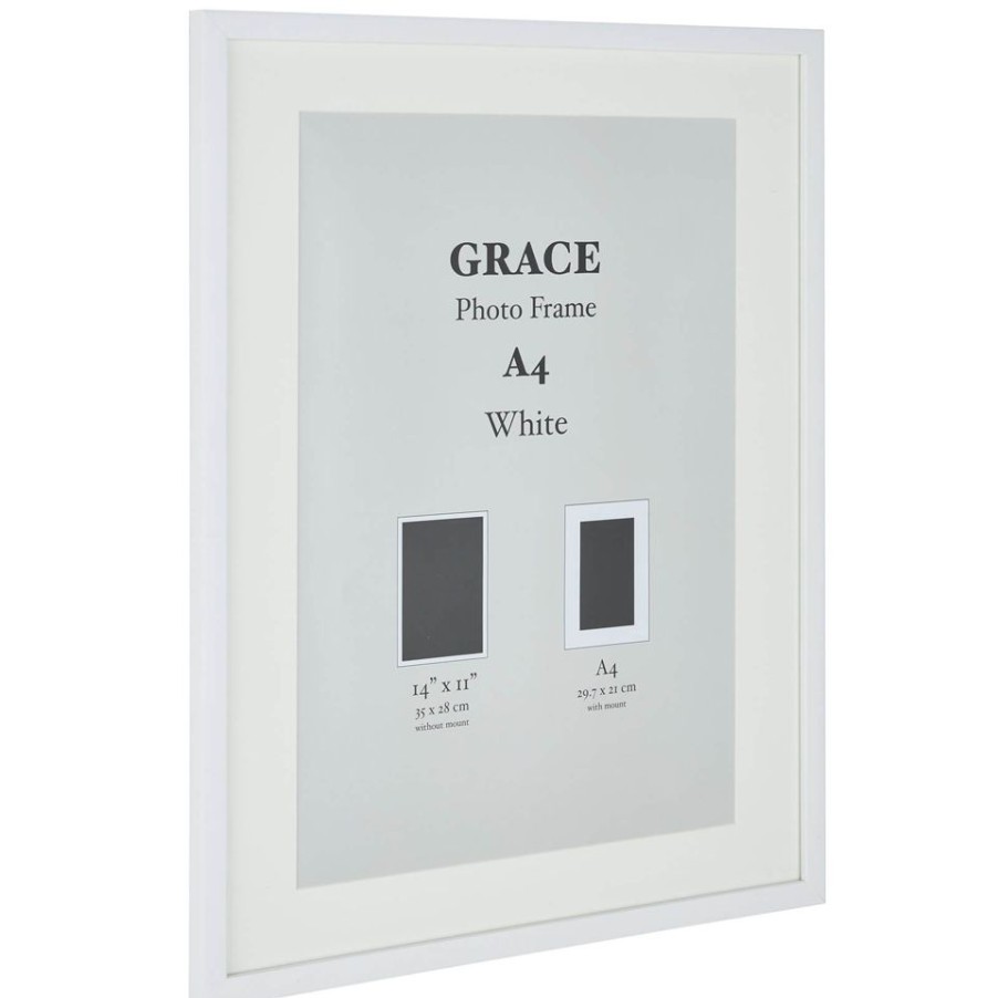 Homebase Photo Frames | Grace Picture Frame A4 - White