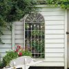 Homebase Mirrors | Mirroroutlet Somerley Gate Gothic Arch Stone Coloured Large Metal Garden Mirror - 140X65Cm