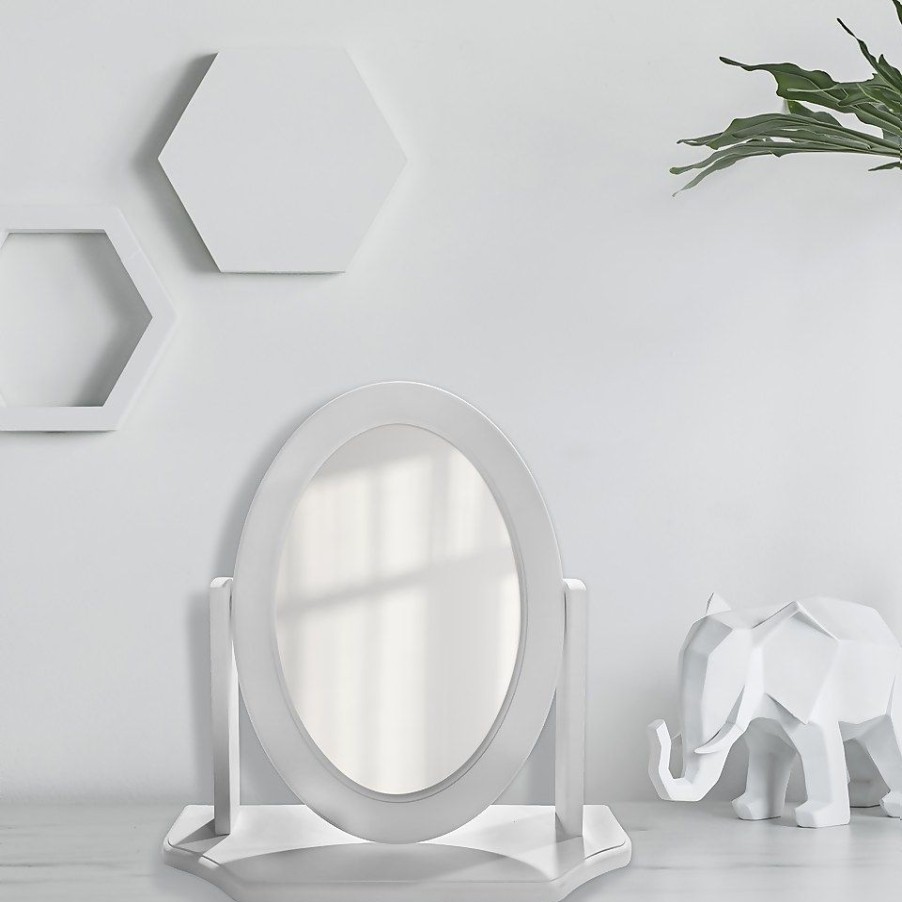 Homebase Mirrors | Oval Dressing Table Mirror - White