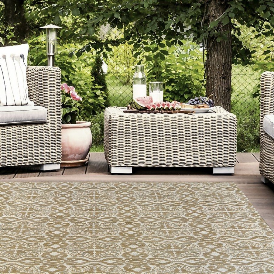 Homebase Rugs | County Victorian Indoor/Outdoor Rug - Natural - 120X170Cm