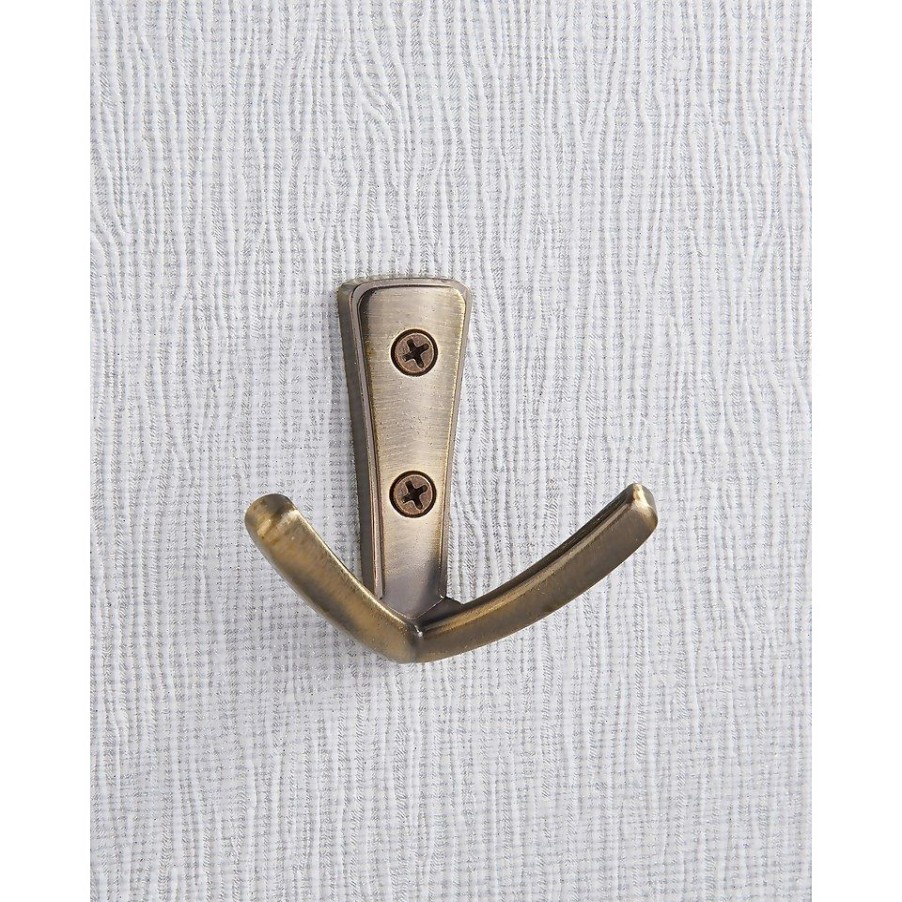 Homebase Hallway Furniture | Modern Twin Hook - Antique Brass