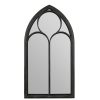 Homebase Mirrors | Mirroroutlet Black Somerley Chapel Arch Extra Large Metal Garden Mirror - 150X81Cm