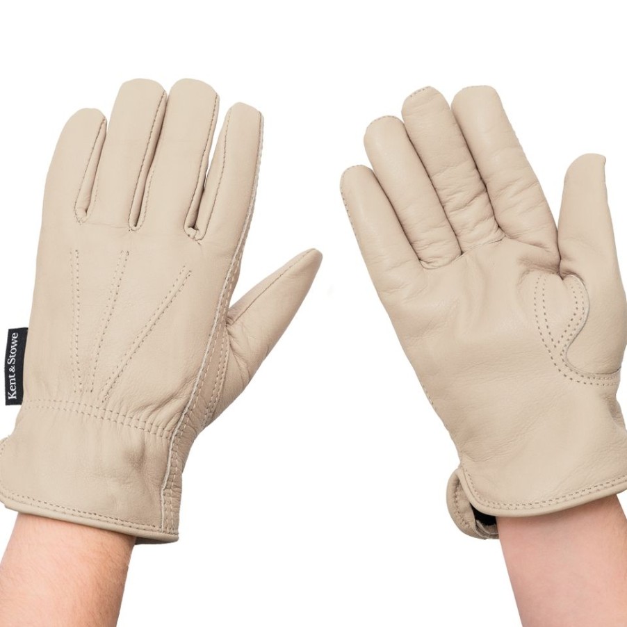 Homebase Garden Hand Tools | Kent & Stowe Luxury Leather Water Resistant Gardening Gloves Ladies Small Cream