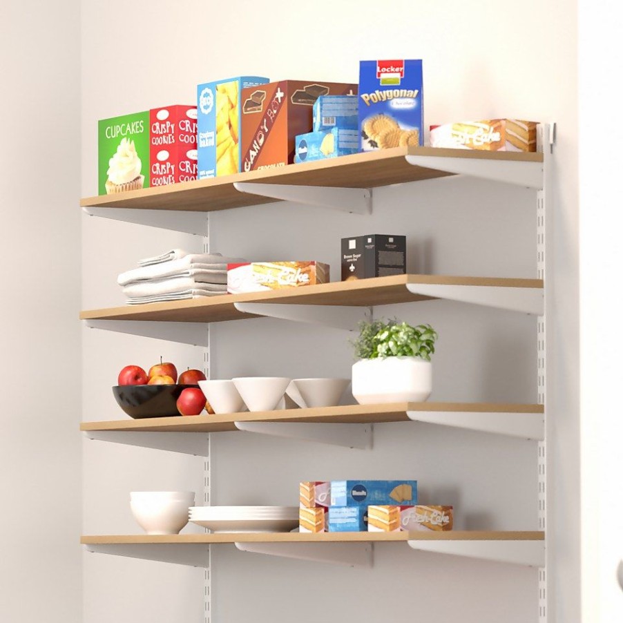 Homebase Shelving Brackets | Double Slot Bracket - White -320Mm