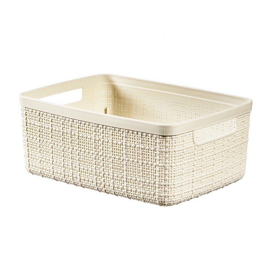 Homebase Storage Containers | Jute Small Recycled Storage Basket - 5L White