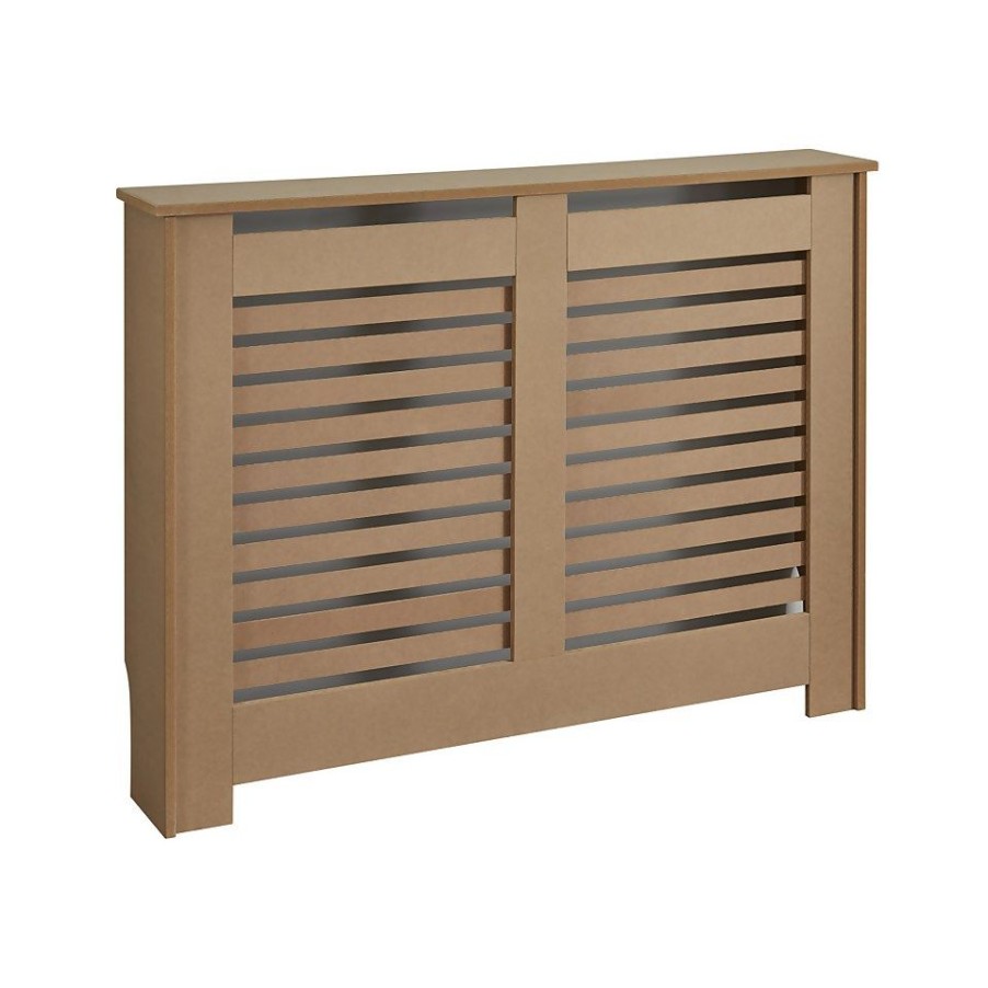 Homebase Hallway Furniture | Lloyd Pascal Radiator Cover With Horizontal Slatted Design In Natural With Raw Finish - Medium